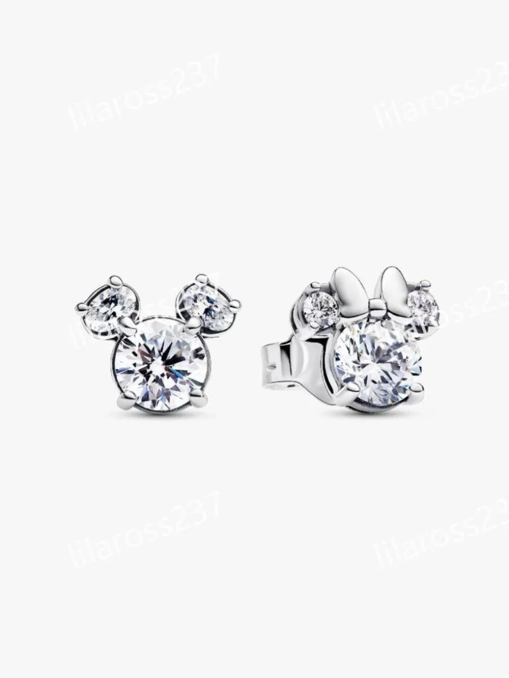 Disney Mickey Mouse & Minnie Mouse Sparkling Stud Earrings